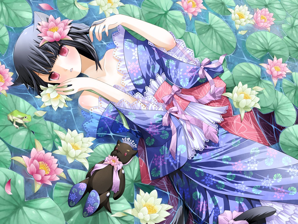 kuroinu animal ears lolita fashion nekomimi wa lolita wallpaper wet